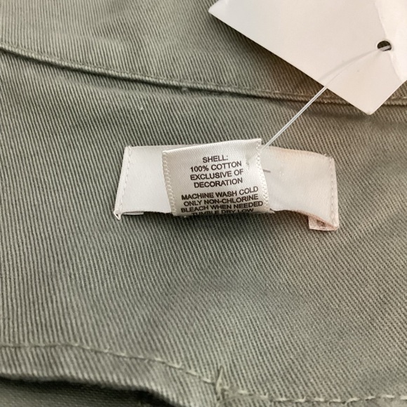 LOFT Olive Green Utility Jacket Embroidered Zip Front M - Picture 7 of 7